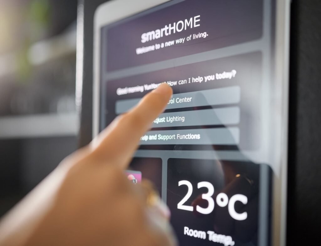 TECNOLOGÍA EN EL HOGAR: ¿CÓMO ESTÁ TRANSFORMANDO EL MERCADO INMOBILIARIO EN MÉXICO? 2 Pantalla táctil de hogar inteligente.